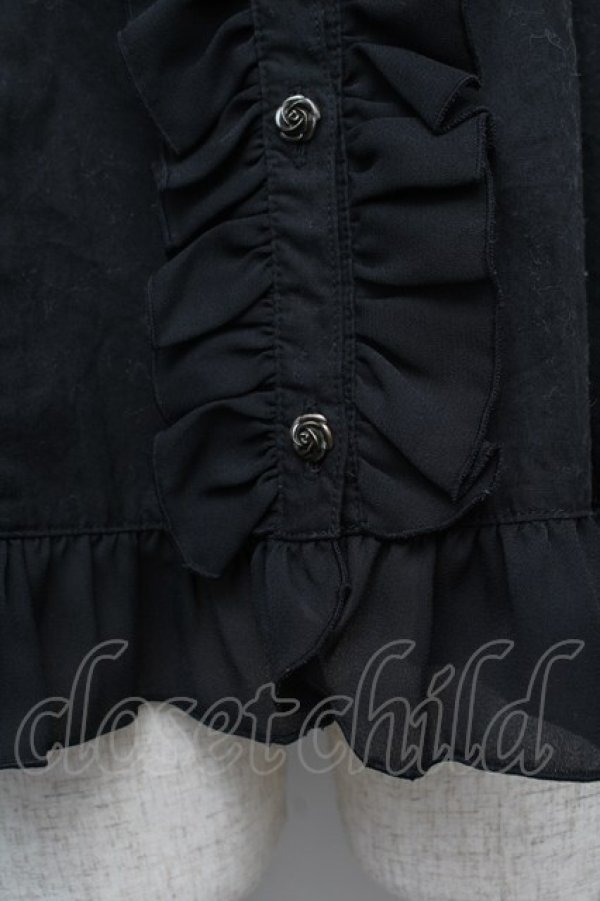 画像5: ATELIER PIERROT / スタンドカラー姫袖ブラウス  黒 S-26-01-17-018-EL-BL-AS-ZS (5)