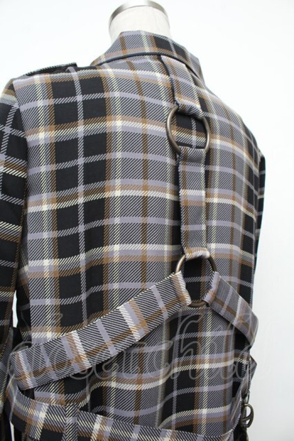 画像5: ALICE and the PIRATES / タータンチェック柄ハーネスベルト付きオーバーシャツ  グレー S-26-01-17-021-PA-BL-AS-ZS (5)