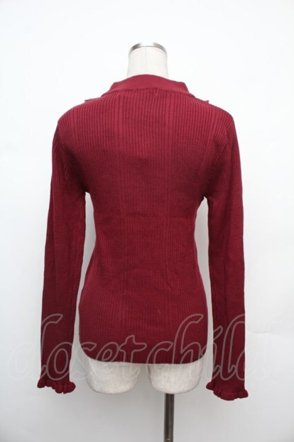 画像2: axes femme / バラボトルネックニットプルオーバー  ワイン S-26-01-17-026-AX-TO-HR-ZS (2)