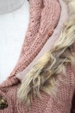 画像3: axes femme / ファー付フードロングカーデ  ピンク S-26-01-17-028-AX-CO-HR-ZS (3)