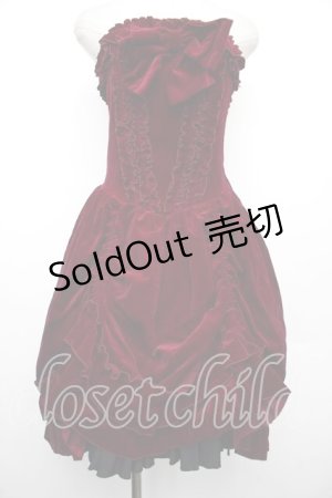 画像: LAPIN AGILL / ベロアコルセットデザインワンピース  ワイン S-26-01-18-042-EL-OP-AS-ZS