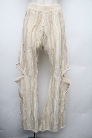 画像: merry jenny / マルチカラーサイドスリットニットパンツ  アイボリー S-26-01-18-043-LO-PA-HR-ZS