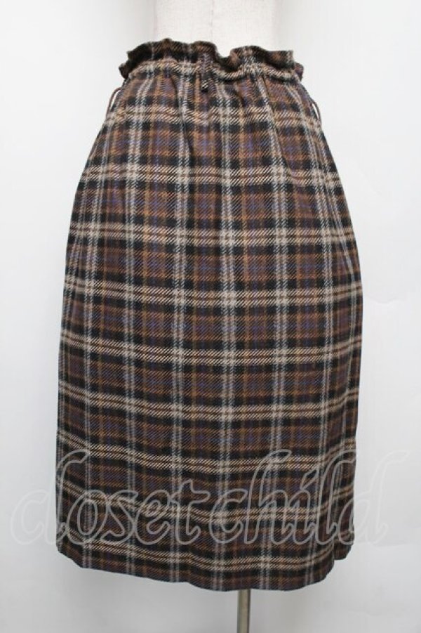 画像2: Jane Marple / Tartan checkドレススカート  ブルー×アイボリー×ブラック S-26-01-18-045-JM-SK-HR-ZS (2)