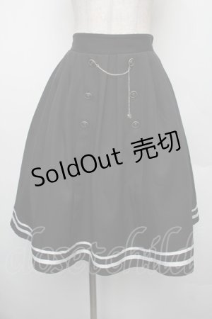 画像: axes femme / チェーン付ダブルボタンスカート F 黒 S-26-01-18-049-AX-SK-TE-ZS