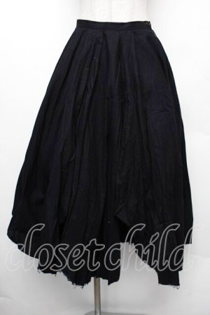 画像: BPN / ガーゼイレヘムロングスカート  黒 S-26-01-18-051-GO-SK-HR-ZS