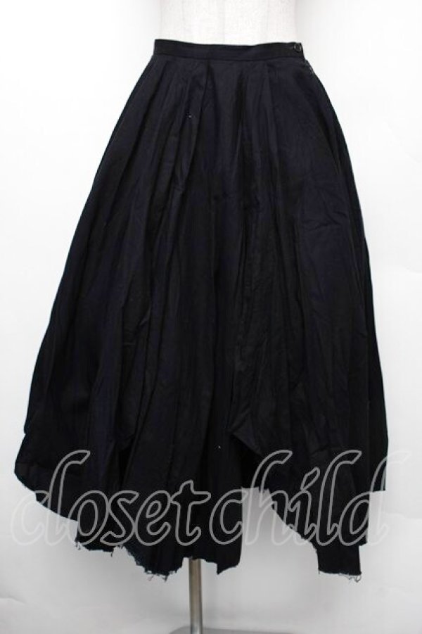 画像1: BPN / ガーゼイレヘムロングスカート  黒 S-26-01-18-051-GO-SK-HR-ZS (1)