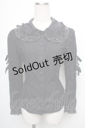 画像: metamorphose / バックリボンレースフリルブラウス  黒 S-26-01-18-060-ME-BL-AS-ZS