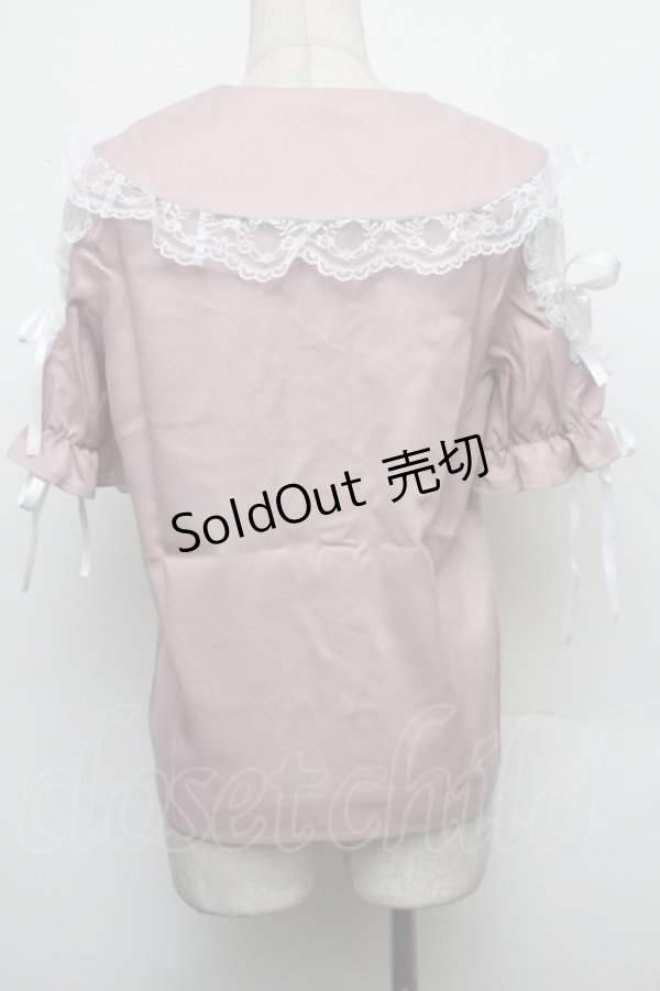 画像2: MA*RS / ショルダーレース半袖ブラウス  ピンク S-26-01-18-009-EL-BL-HR-ZS (2)