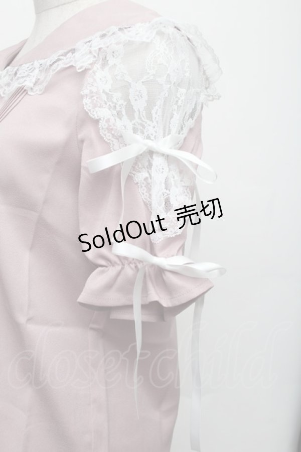 画像3: MA*RS / ショルダーレース半袖ブラウス  ピンク S-26-01-18-009-EL-BL-HR-ZS (3)