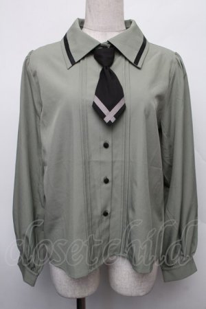 画像: axes femme / タイ付きブラウス F グリーン S-26-01-18-015-AX-BL-TE-ZS