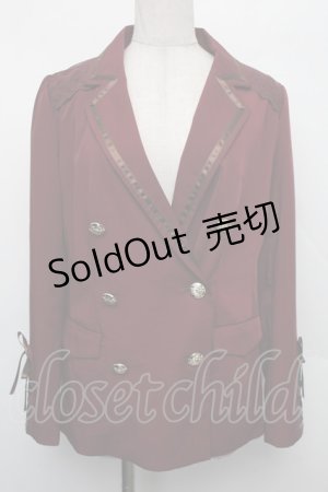 画像: axes femme / リボン付ダブルボタンブラウス F ワイン S-26-01-18-016-AX-BL-TE-ZS