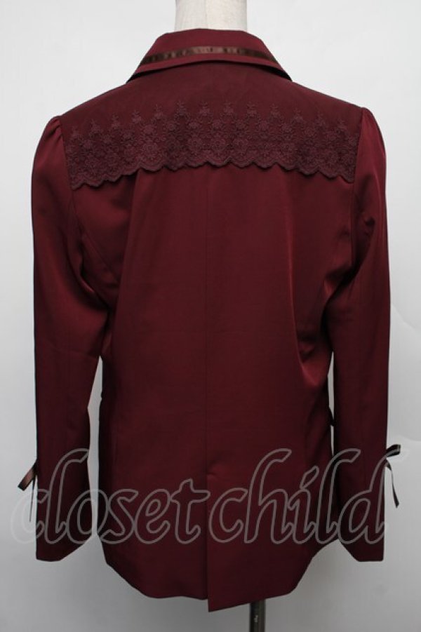 画像2: axes femme / リボン付ダブルボタンブラウス F ワイン S-26-01-18-016-AX-BL-TE-ZS (2)