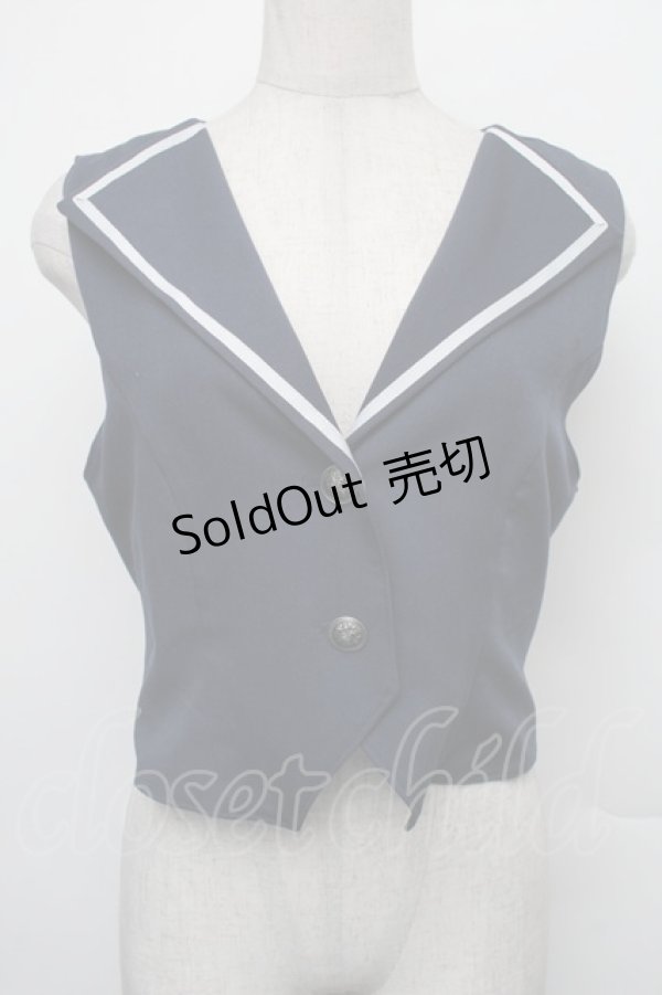 画像1: axes femme / クラシックショートベスト F ネイビー S-26-01-18-018-AX-TO-TE-ZS (1)