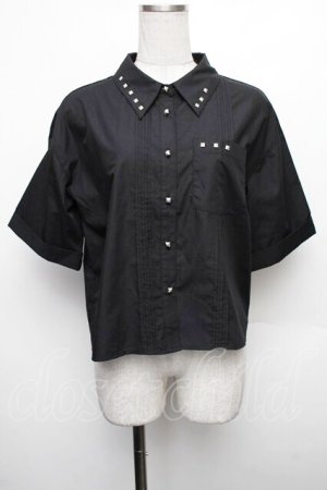 画像: axes femme / スタッズデザインシャツ F 黒 S-26-01-18-019-AX-BL-TE-ZS