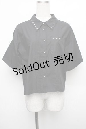 画像: axes femme / スタッズデザインシャツ F 黒 S-26-01-18-019-AX-BL-TE-ZS