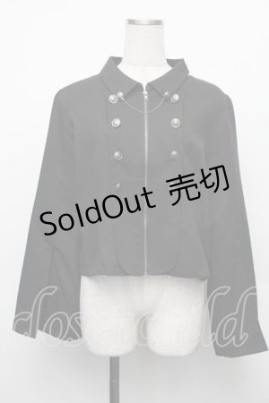 画像: axes femme / Ｗ釦スリット袖ジップジャケット F 黒 S-26-01-18-020-AX-TO-TE-ZS