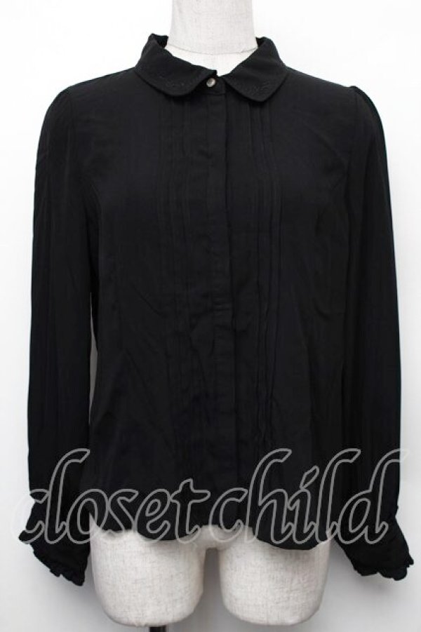 画像1: axes femme / ネクタイ付きブラウス  黒 S-26-01-18-021-AX-BL-AS-ZS (1)