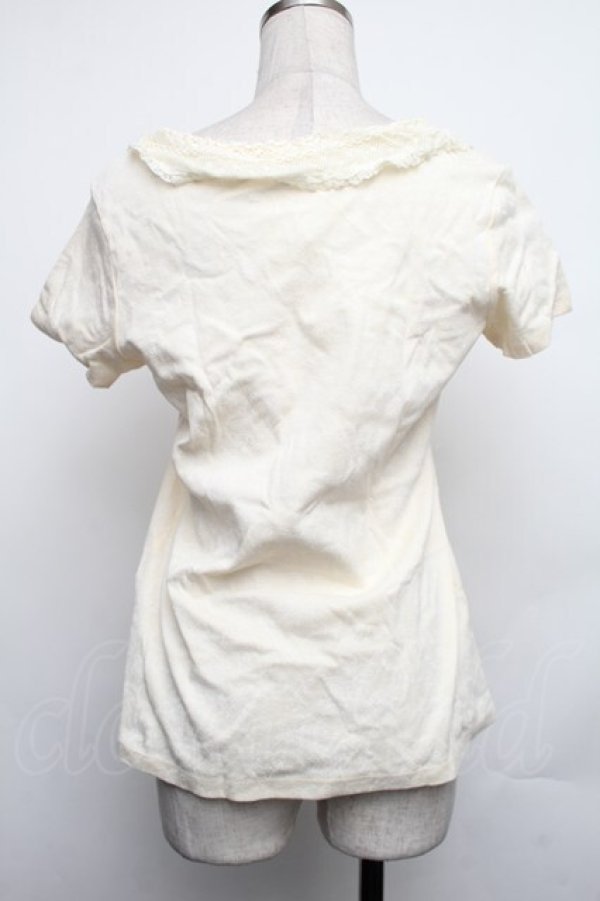 画像2: Emily Temple cute / ジャガードレースカットソー  アイボリー S-26-01-18-027-ET-TO-HR-ZS (2)