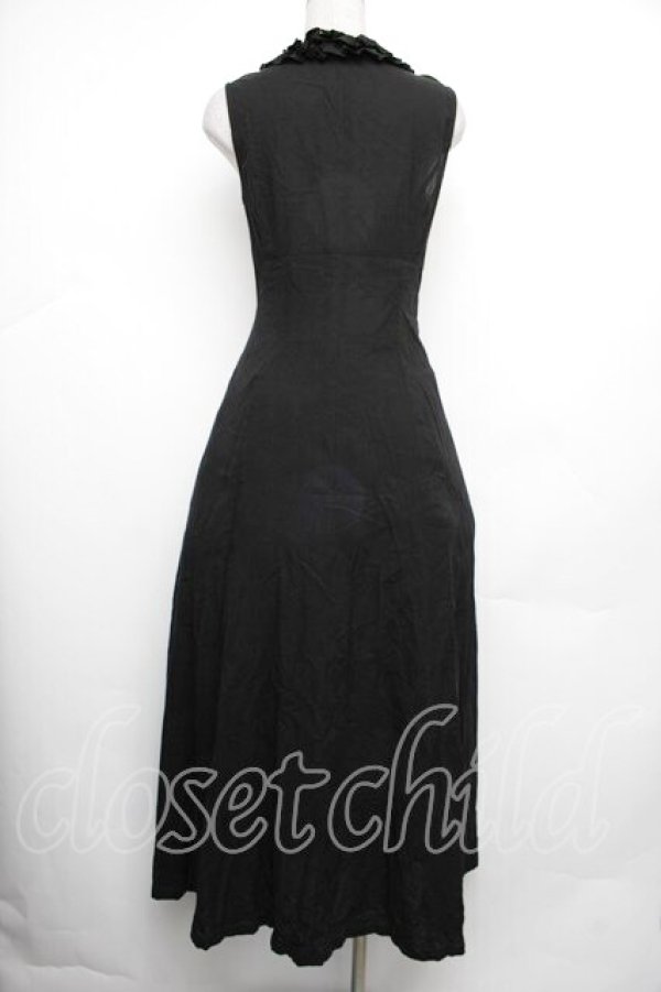 画像3: Moi-meme-Moitie / フリルノースリーブロングジレ  黒 S-26-01-18-032-MO-BL-HR-ZS (3)