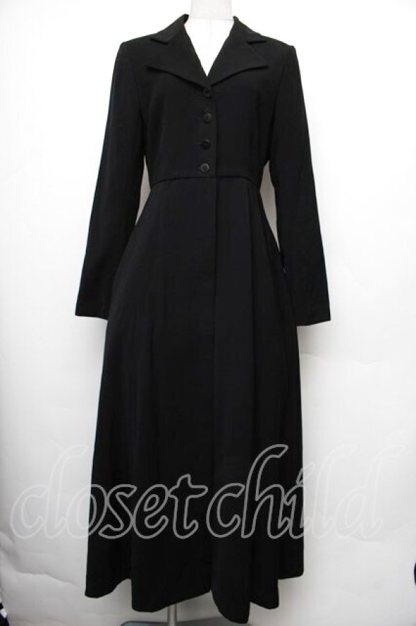 画像1: Moi-meme-Moitie / レースアップコートワンピース（2001年）  黒 S-26-01-18-034-MO-CO-HR-ZS (1)