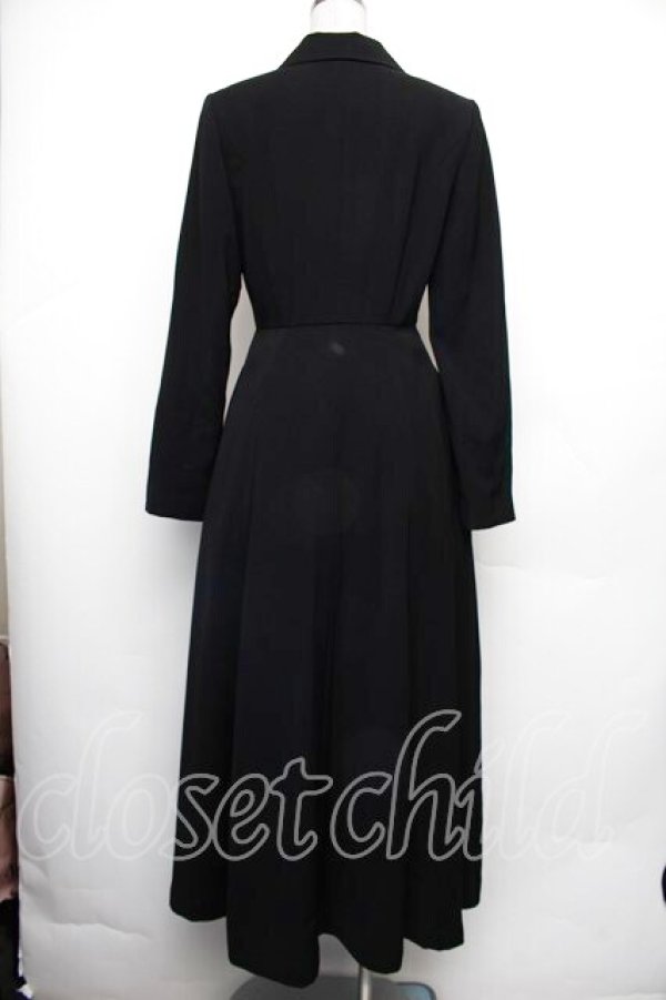 画像2: Moi-meme-Moitie / レースアップコートワンピース（2001年）  黒 S-26-01-18-034-MO-CO-HR-ZS (2)