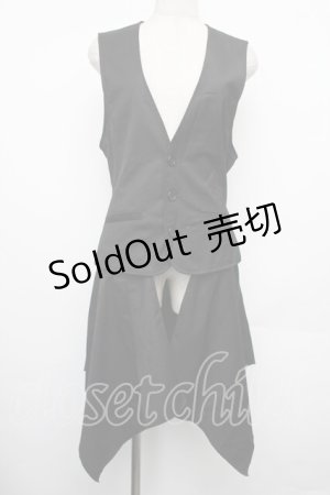 画像: BPN FOR MEN / フラップ付きベスト  黒 S-26-01-18-036-GO-TO-AS-ZS