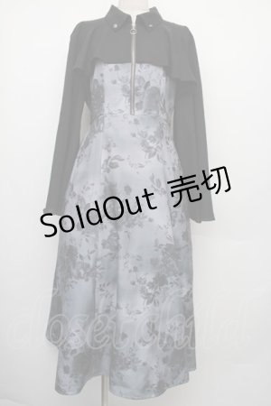 画像: axes femme / 蝶々ｘ花柄ワンピース  グレー S-26-01-18-037-AX-BL-AS-ZS