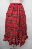 画像1: merry jenny / フリルチェックフレアスカート  赤 S-26-01-18-038-LO-SK-HR-ZS (1)