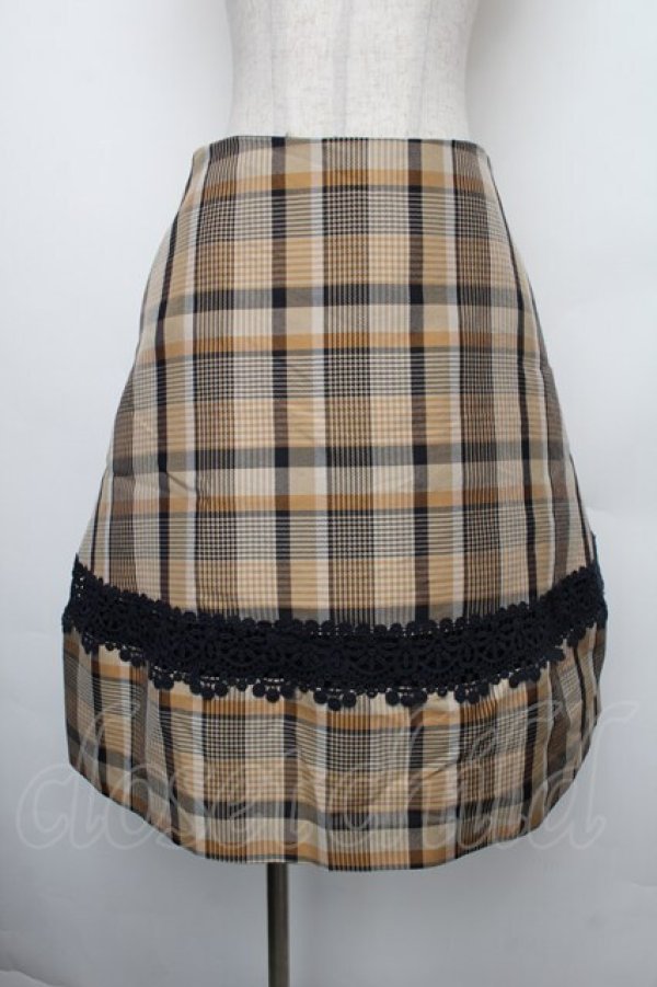 画像1: Jane Marple Dans Le Salon / タータンチェックスカート  ブラウン S-26-01-18-039-JM-SK-HR-ZS (1)