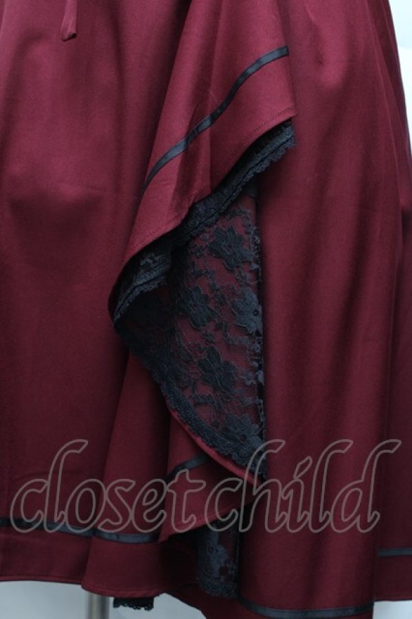 画像3: axes femme / リボン付フリルスカート  ワイン S-26-01-21-047-AX-SK-AS-ZS (3)