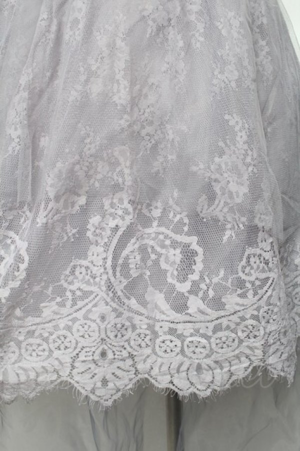 画像3: axes femme / レースＸチュールアシメスカート  サックス S-26-01-21-049-AX-SK-AS-ZS (3)