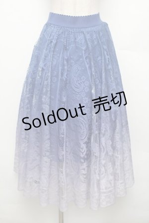 画像: axes femme / グラデレースサーキュラースカート  ブルー S-26-01-21-051-AX-SK-AS-ZS