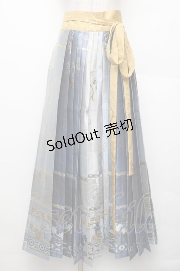 画像1: 中国ロリータ / 漢服 スカート  サックス S-26-01-21-052-LO-SK-HR-ZS (1)