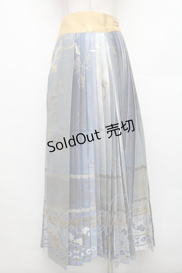 画像2: 中国ロリータ / 漢服 スカート  サックス S-26-01-21-052-LO-SK-HR-ZS (2)