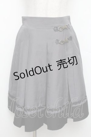 画像: axes femme / ビット付きバイカラーストライプスカート M グレー S-26-01-21-053-AX-SK-TE-ZS