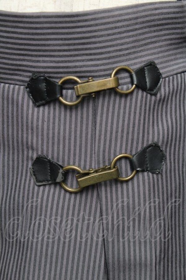 画像3: axes femme / ビット付きバイカラーストライプスカート M グレー S-26-01-21-053-AX-SK-TE-ZS (3)