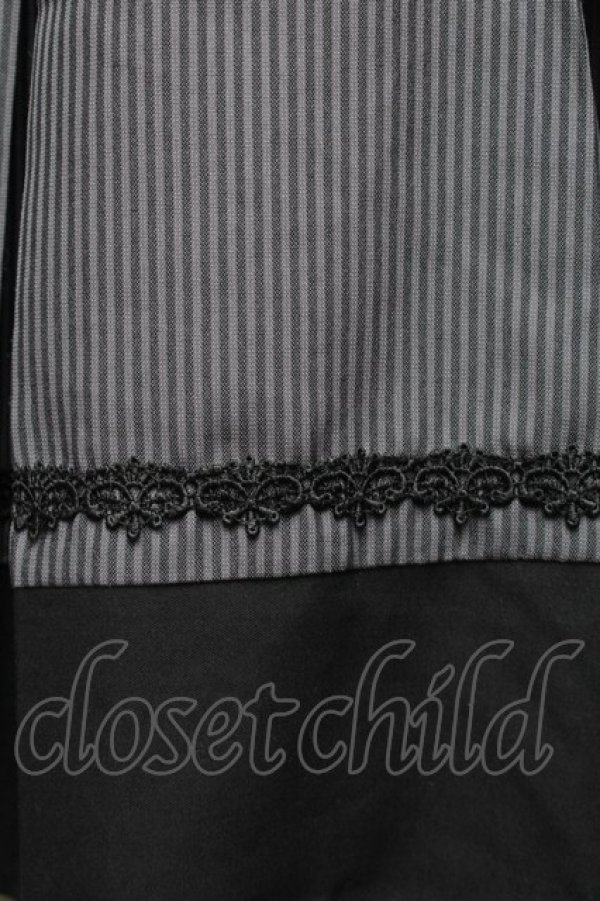 画像4: axes femme / ビット付きバイカラーストライプスカート M グレー S-26-01-21-053-AX-SK-TE-ZS (4)