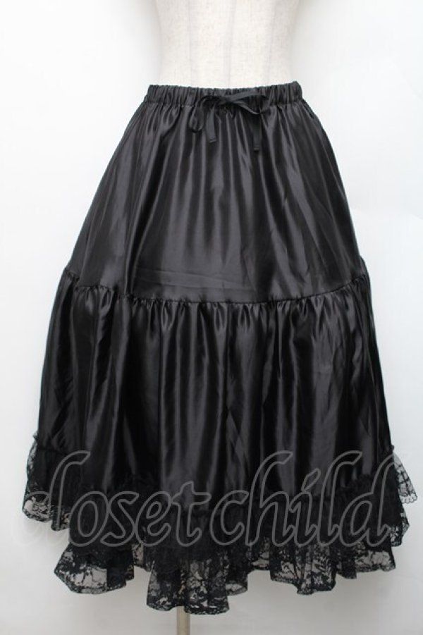 画像1: Chalmiere / クロスレースペチスカート  黒 S-26-01-21-054-0-SK-AS-ZS (1)
