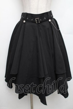 画像: axes femme / ボリューム×アシメヘムスカート  黒 S-26-01-21-055-AX-SK-AS-ZS