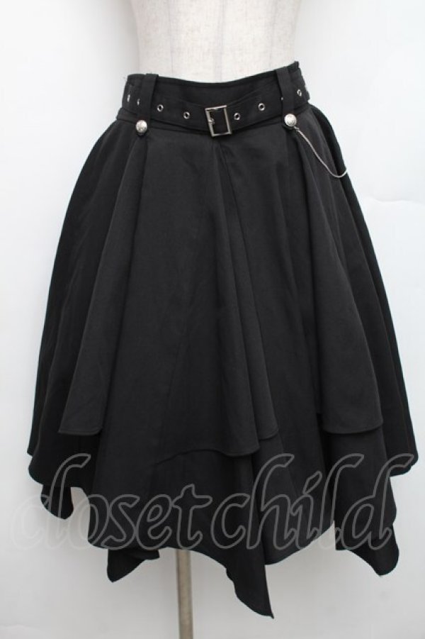 画像1: axes femme / ボリューム×アシメヘムスカート  黒 S-26-01-21-055-AX-SK-AS-ZS (1)