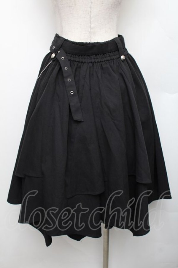 画像2: axes femme / ボリューム×アシメヘムスカート  黒 S-26-01-21-055-AX-SK-AS-ZS (2)