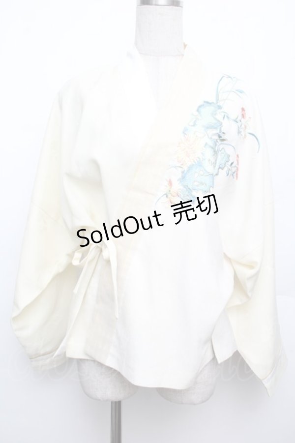 画像1: 中国ロリータ / 刺繍羽織りカーディガン  キナリ S-26-01-21-013-LO-TO-HR-ZS (1)