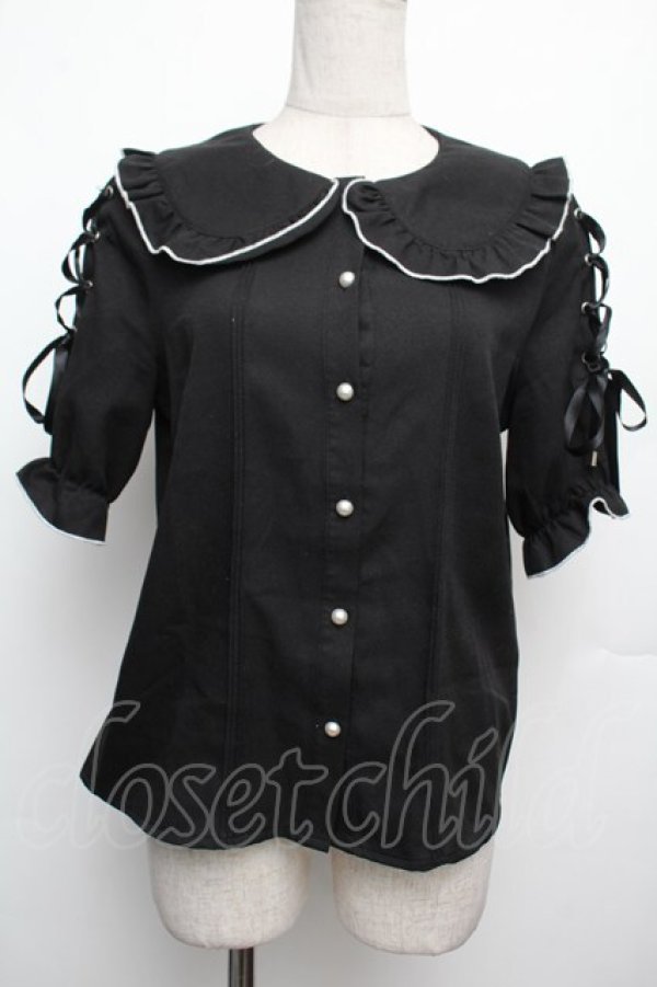 画像1: MA*RS / 袖スピンドル丸襟ブラウス  黒 S-26-01-21-020-EL-BL-AS-ZS (1)