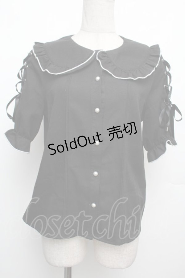 画像1: MA*RS / 袖スピンドル丸襟ブラウス  黒 S-26-01-21-020-EL-BL-AS-ZS (1)