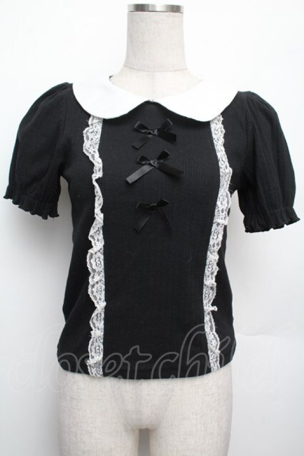 画像1: Ank Rouge / リブカットソー  黒 S-26-01-21-022-CA-TO-AS-ZS (1)