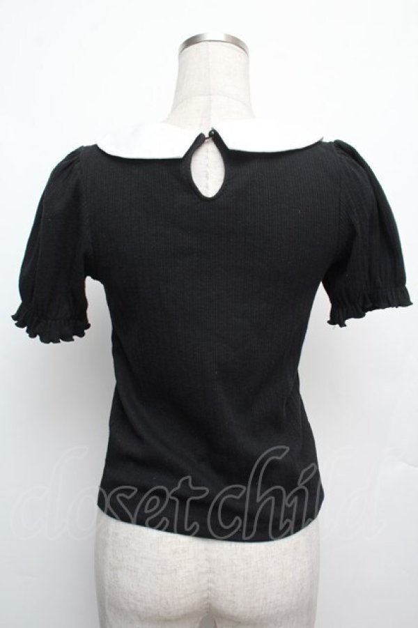 画像2: Ank Rouge / リブカットソー  黒 S-26-01-21-022-CA-TO-AS-ZS (2)