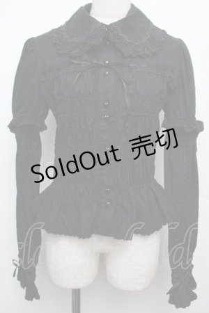 画像: BABY,THE STARS SHINE BRIGHT / シャーリングブラウス  黒 S-26-01-21-023-BA-BL-AS-ZS