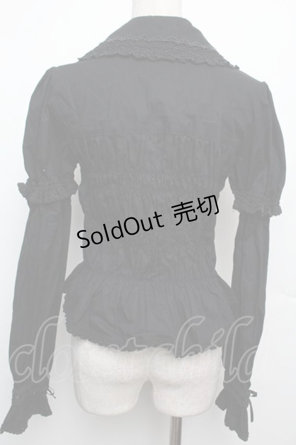 画像2: BABY,THE STARS SHINE BRIGHT / シャーリングブラウス  黒 S-26-01-21-023-BA-BL-AS-ZS (2)