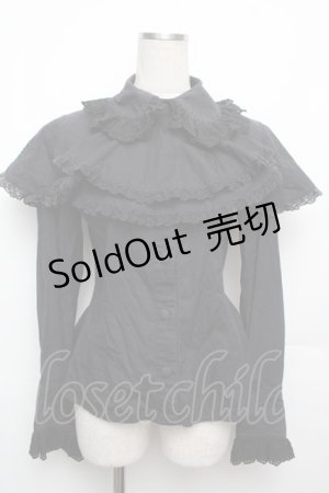 画像: metamorphose / ジャボ付きブラウス  黒 S-26-01-21-024-ME-BL-AS-ZS