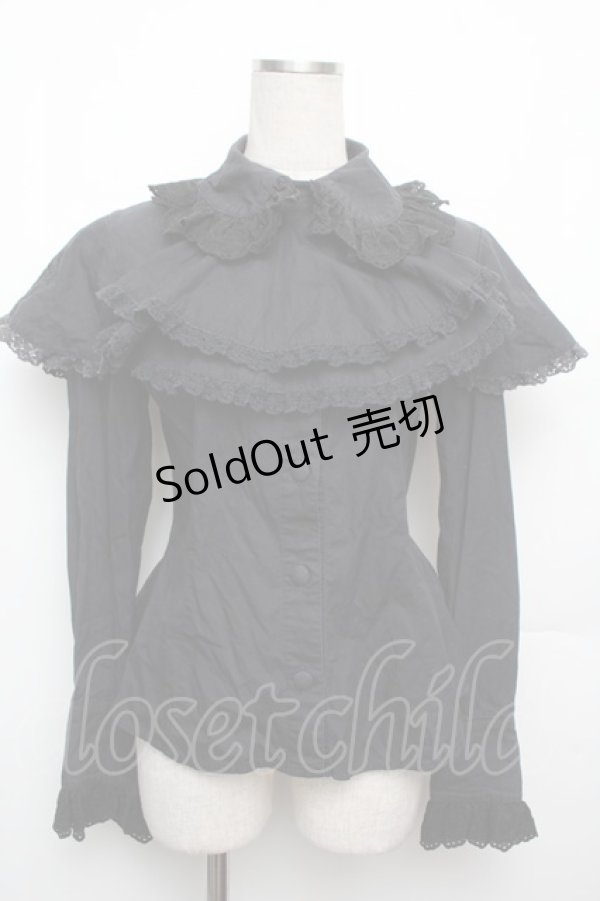 画像1: metamorphose / ジャボ付きブラウス  黒 S-26-01-21-024-ME-BL-AS-ZS (1)